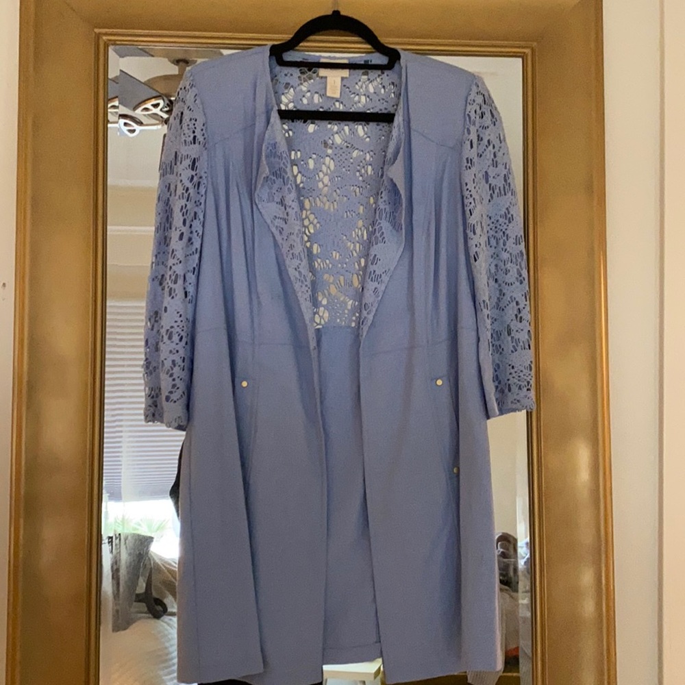 Chico’s Lovely Lace Mix Duster Jacket